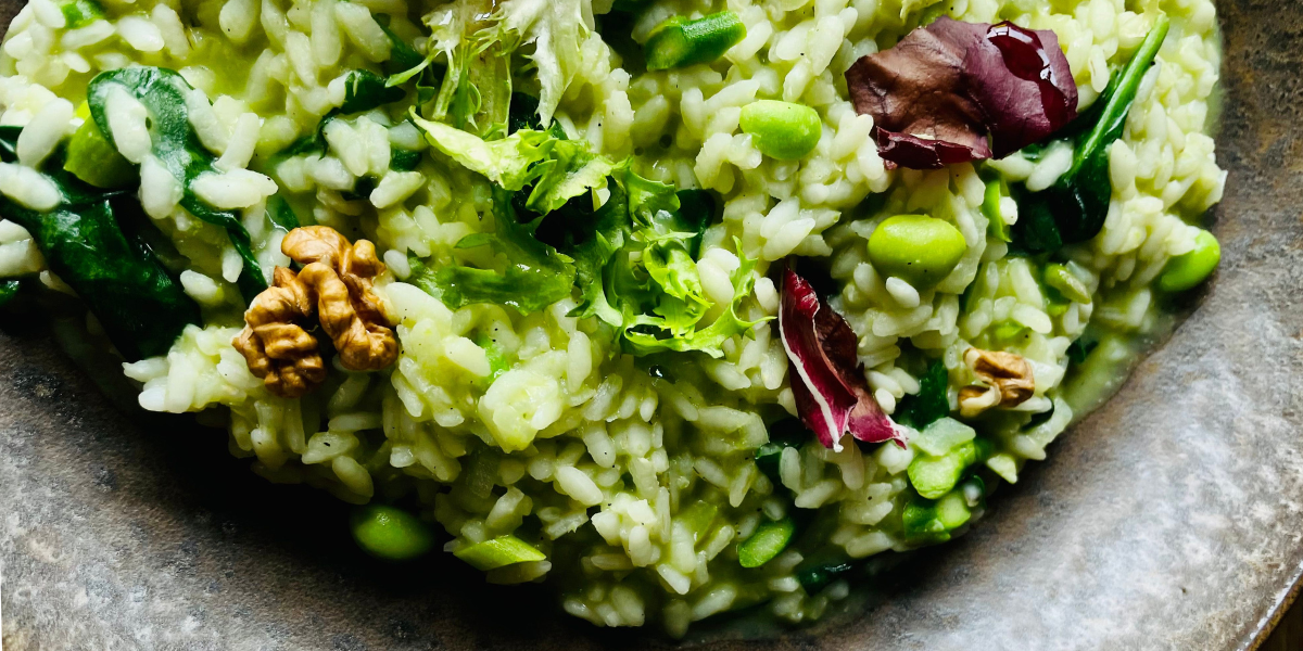 Broad bean risotto